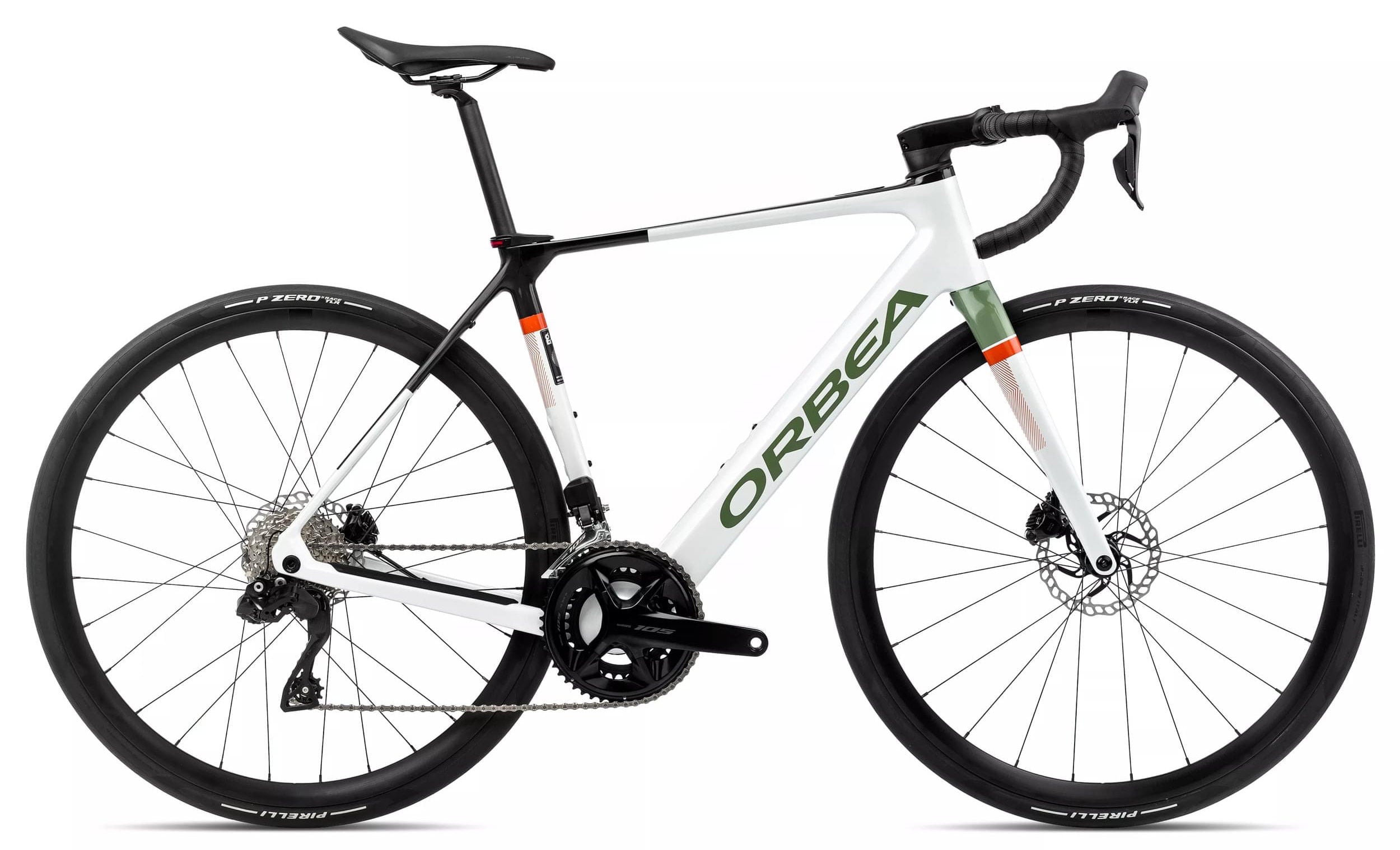 Orbea Gain M30i 2024 White Chic/Metallic Green Artichoke Gloss