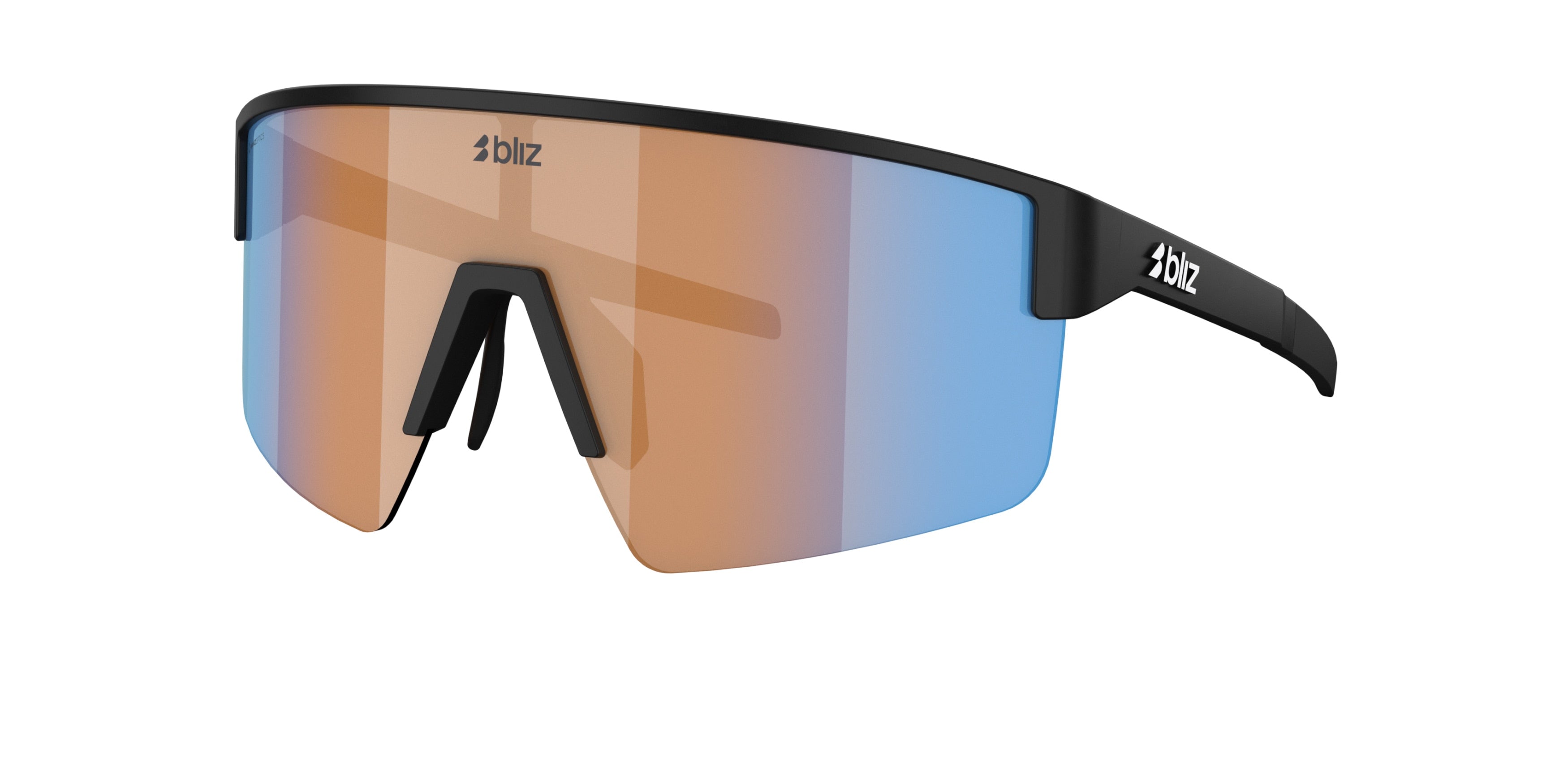 Gafas Sol Bliz P004/Negro Mate/Coral/Naranja Espejo Azul