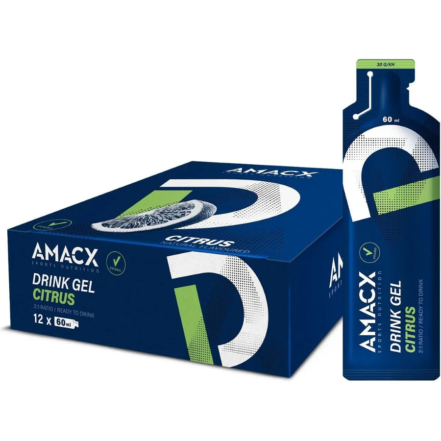 Geles Energéticos Bebibles Amacx Drink Gel Cítricos Caja 12uds Azul