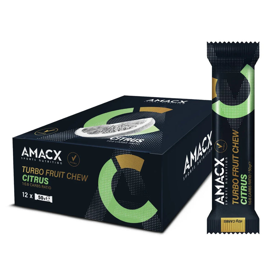 Gominolas Energéticas Amacx Turbo Fruit Chew Cítricos Caja 12uds Verde