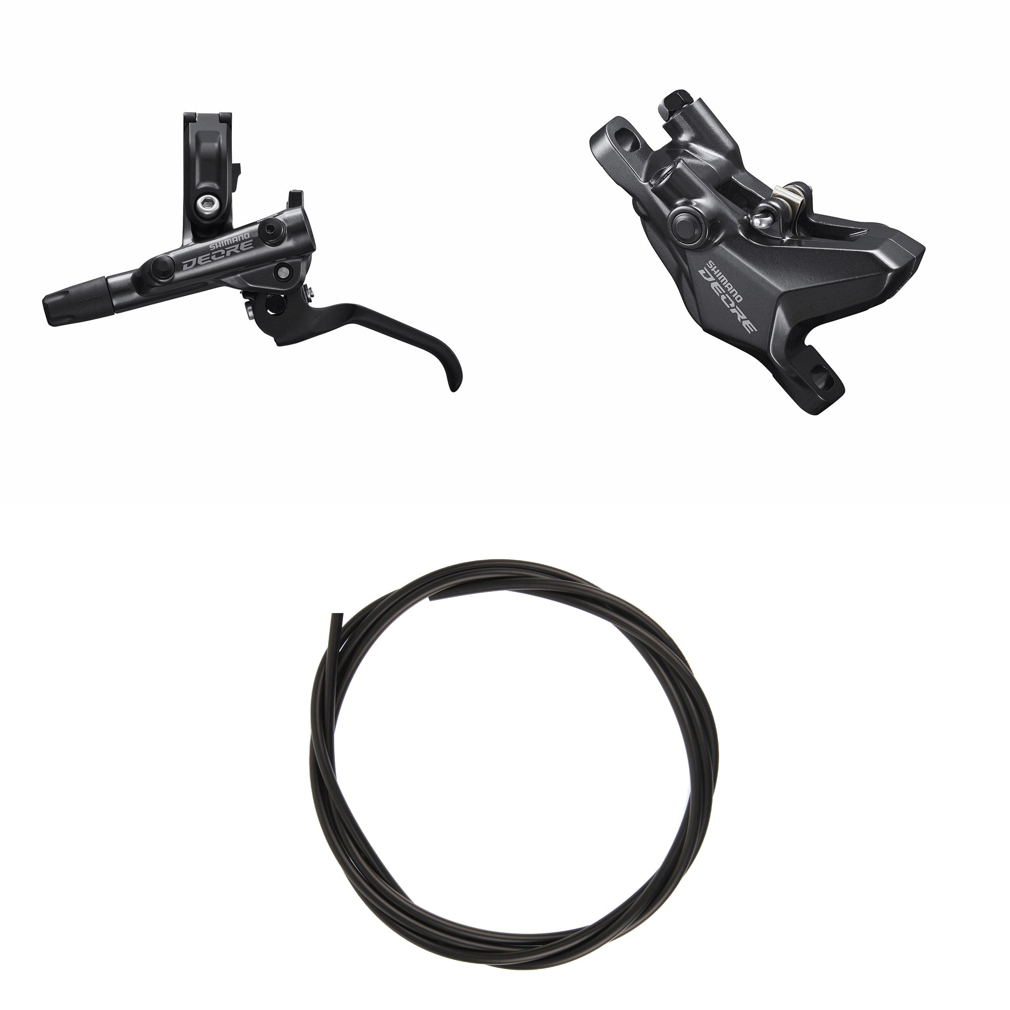 Kit Freno Disco Hidráulico Shimano Deore BR-M6100/BL-M6100 Delantero/Izquierdo Resina Sin Aletas/Adaptador Latiguillo 1000mm Negro #2