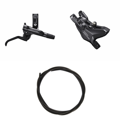 Kit Freno Disco Hidráulico Shimano Deore BR-M6100/BL-M6100 Trasero/Derecho Resina Sin Aletas/Adaptador Latiguillo 1700mm Negro