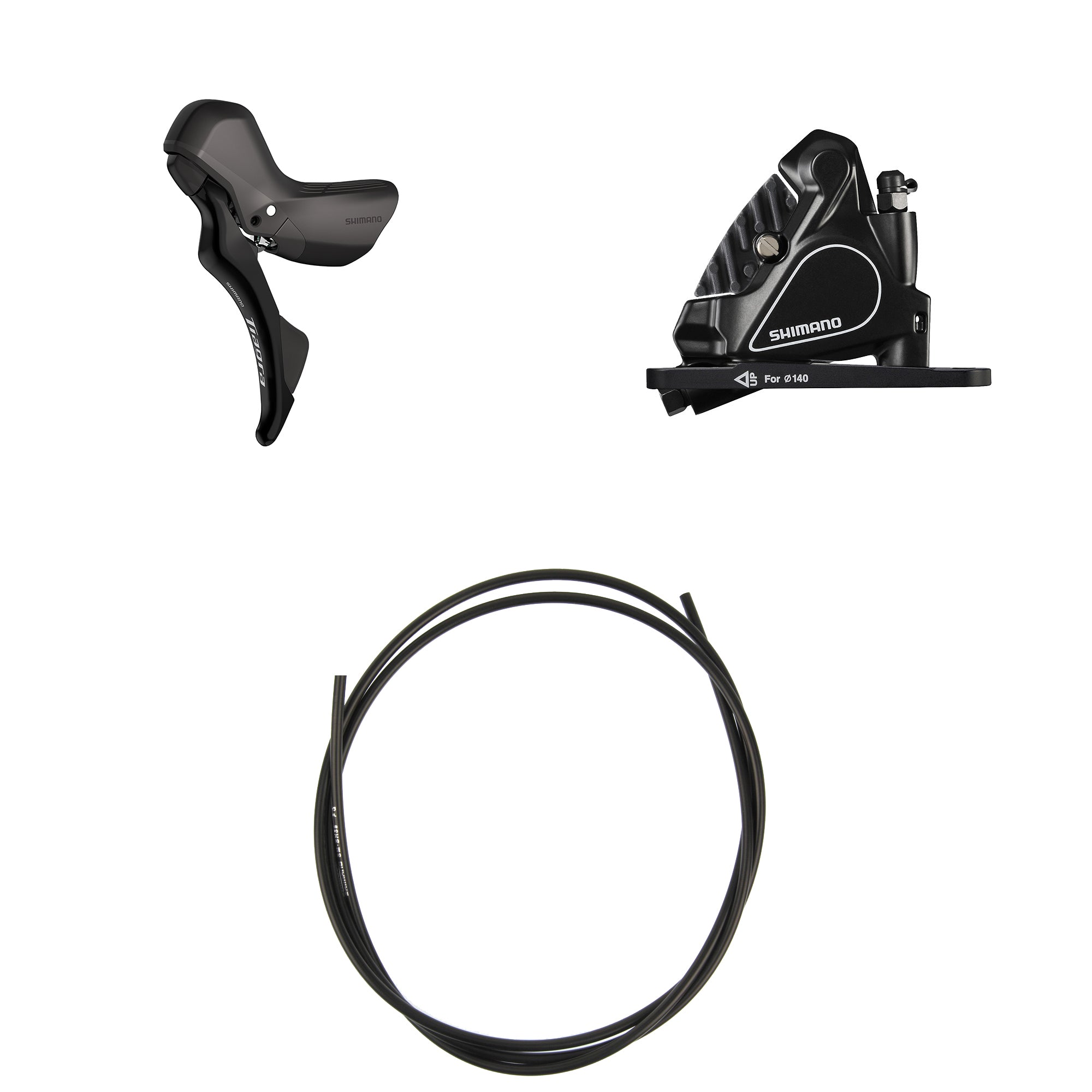 Kit Freno Disco Hidráulico Shimano Tiagra BR-RS405/ST-R4020 Delantero/Izquierdo Resina Aletas Adaptador 160mm Latiguillo 1000mm Negro #2