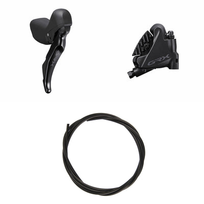Kit Freno Disco Hidráulico Shimano GRX BR-RX400/ST-RX400 Trasero/Derecho Resina Aletas Sin Adaptador Latiguillo 1700mm Negro #2