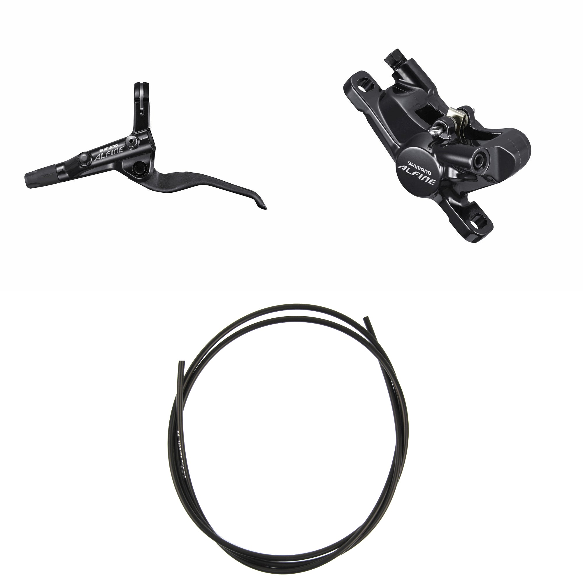 Kit Freno Disco Hidráulico Shimano Alfine BR-S7000/BL-S7000 Delantero/Izquierdo Resina Sin Aletas/Adaptador Latiguillo 1000mm Negro #2