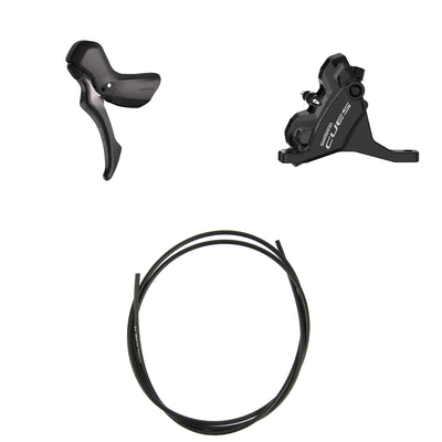 Kit Freno Disco Hidráulico Shimano Cues BR-U6030/BL-U6030 Delantero/Izquierdo Resina Sin Aletas Adaptador 160mm Latiguillo 1000mm Negro