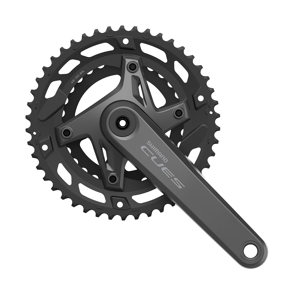 Juego Bielas/Platos Shimano Cues FC-U6000-2 46/30d 9/10/11v Sin Cazoletas Negro