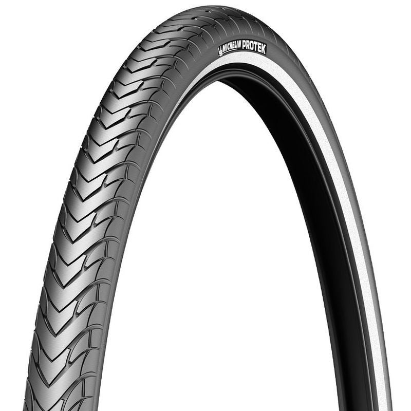 Cubierta Michelin Protek Max 700x35C Performance Line Rigida Flanco Reflectante Negro