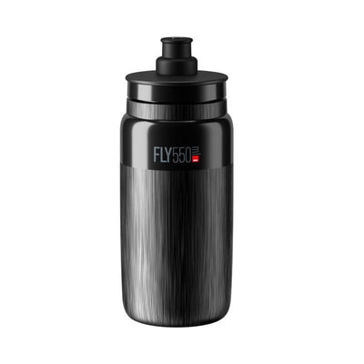 Bidon Elite Fly Tex Negro Logo Gris 550ml